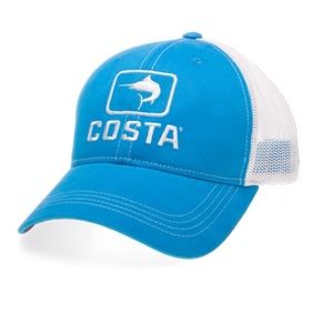 Costa Del Mar blue trucker hat